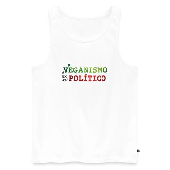 Veganismo é um Ato Político - Men's Premium Organic Tank Top - white - Front - AI Model Male 178 light (178cm)