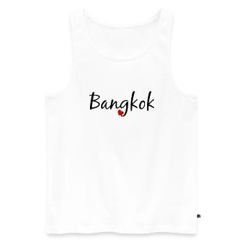 Bangkok - Männer Premium Bio Tank Top - Weiß - Vorne - Michal (187cm)