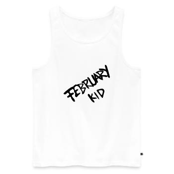 Né en février - février Kid - Débardeur bio Premium Homme - blanc - Devant - AI Model Male 178 light (178cm)