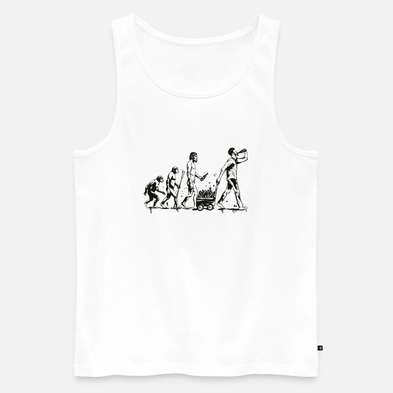 Die Evolution des Bieres - Männer Premium Bio Tank Top - Weiß