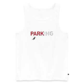 Banksy Swing Girl (Parking) - Männer Premium Bio Tank Top - Weiß - Vorne - Michal (187cm)