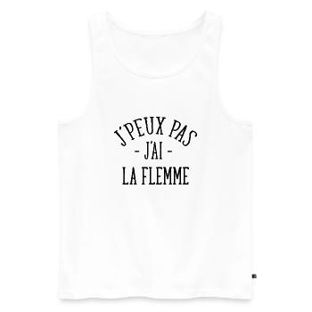 Fatigue flemme humour - Débardeur bio Premium Homme - blanc - Devant - AI Model Male 178 light (178cm)