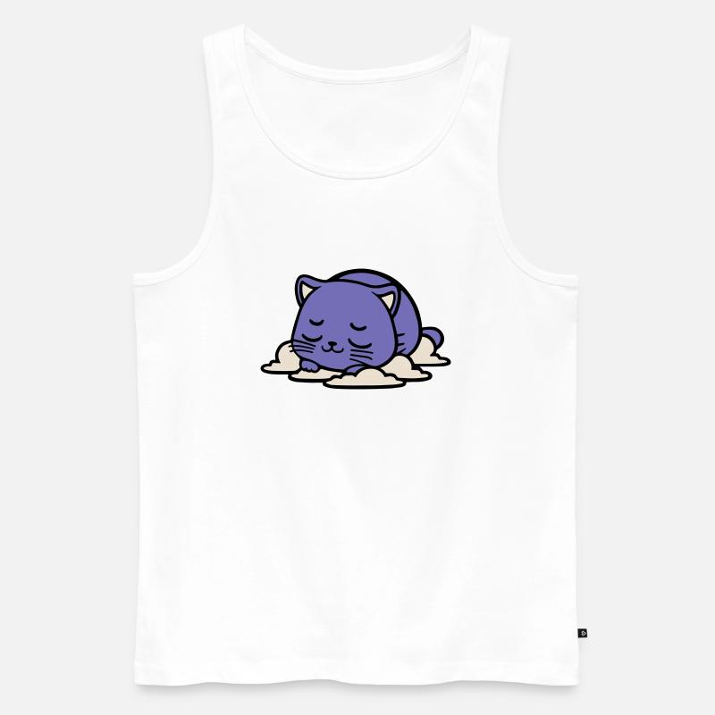bébé chat qui dort - Débardeur bio Premium Homme - blanc