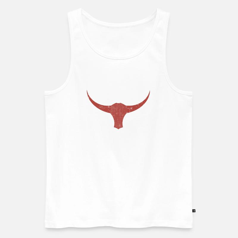 Büffel - Männer Premium Bio Tank Top - Weiß
