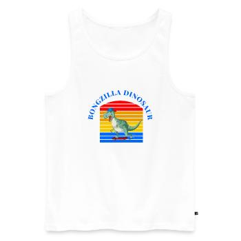 "Fanny von Bongzilla: Entdecke den Dinosaurier-Spaß!" 🦕 - Männer Premium Bio Tank Top - Weiß - Vorne - AI Model Male 178 light (178cm)