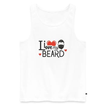 I love my beard 2 - Men's Premium Organic Tank Top - white - Front - AI Model Male 178 light (178cm)