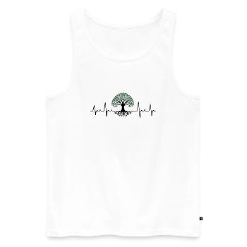 Conception de battement de cœur avec un arbre - Débardeur bio Premium Homme - blanc - Devant - Michal (187cm)