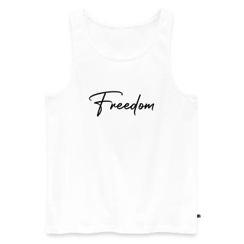 La liberté - pour tous - Débardeur bio Premium Homme - blanc - Devant - Michal (187cm)