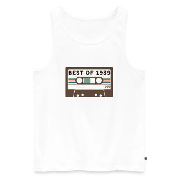 Best of 1939 - Men's Premium Organic Tank Top - white - Front - AI Model Male 178 light (178cm)