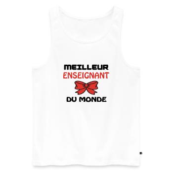 BESTER LEHRER DER WELT - Männer Premium Bio Tank Top - Weiß - Vorne - Michal (187cm)