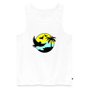 Oiseaux de paradis 02 - Débardeur bio Premium Homme - blanc - Devant - Michal (187cm)