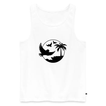 Oiseaux de paradis - Débardeur bio Premium Homme - blanc - Devant - Michal (187cm)