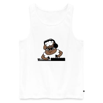 Cool DJ Sheep Sheep Mixer Musique de fête - Débardeur bio Premium Homme - blanc - Devant - Michal (187cm)