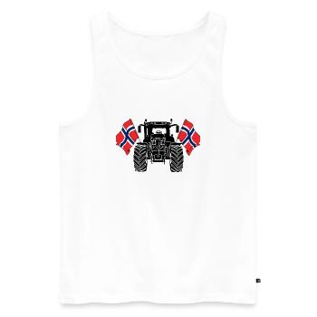 Tractor two flags Norway - Men's Premium Organic Tank Top - white - Front - Michal (187cm)