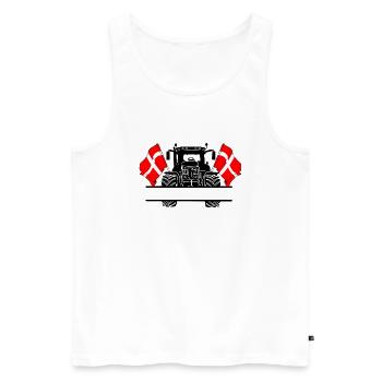 Tractor two flags Denmark and text space - Men's Premium Organic Tank Top - white - Front - Michal (187cm)