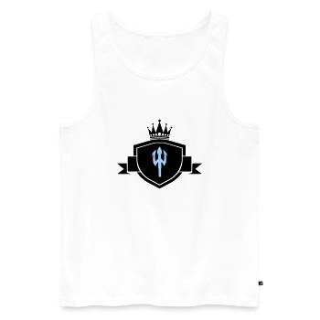 dreizack wappen - Männer Premium Bio Tank Top - Weiß - Vorne - Michal (187cm)
