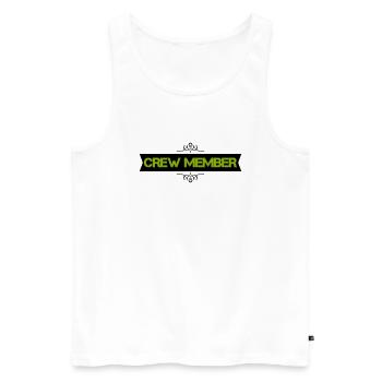crew member - Men's Premium Organic Tank Top - white - Front - AI Model Male 178 light (178cm)