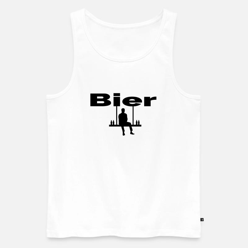 Bier - Männer Premium Bio Tank Top - Weiß