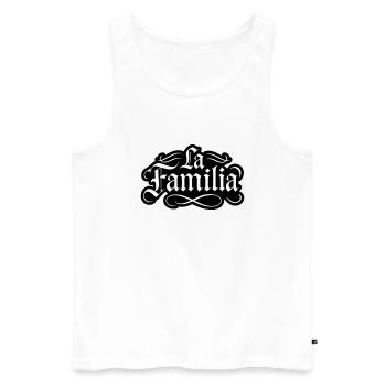 Dicton La Familia - Débardeur bio Premium Homme - blanc - Devant - Michal (187cm)