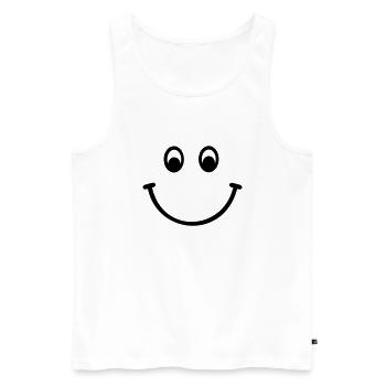 Smiley - Männer Premium Bio Tank Top - Weiß - Vorne - Michal (187cm)