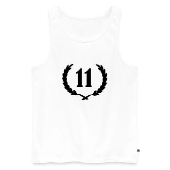 Lorbeerkranz 11 - Männer Premium Bio Tank Top - Weiß - Vorne - Michal (187cm)