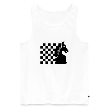 schach_pferd_b_1c - Männer Premium Bio Tank Top - Weiß - Vorne - Michal (187cm)