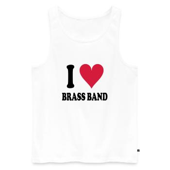 I love Brass Band - Männer Premium Bio Tank Top - Weiß - Vorne - AI Model Male 178 light (178cm)