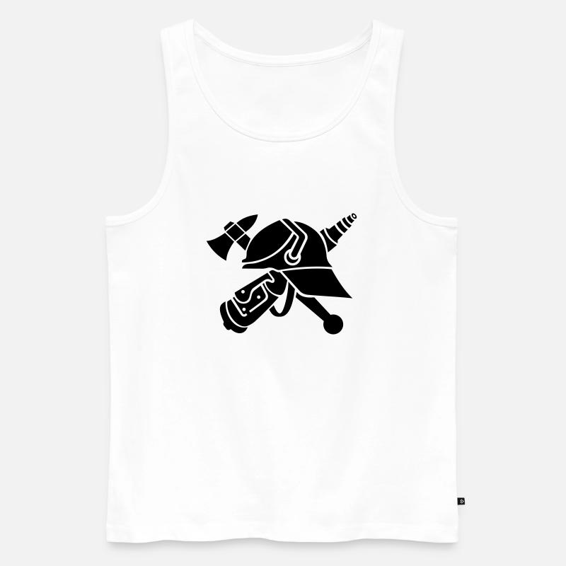 Feuerwehr Logo - Männer Premium Bio Tank Top - Weiß