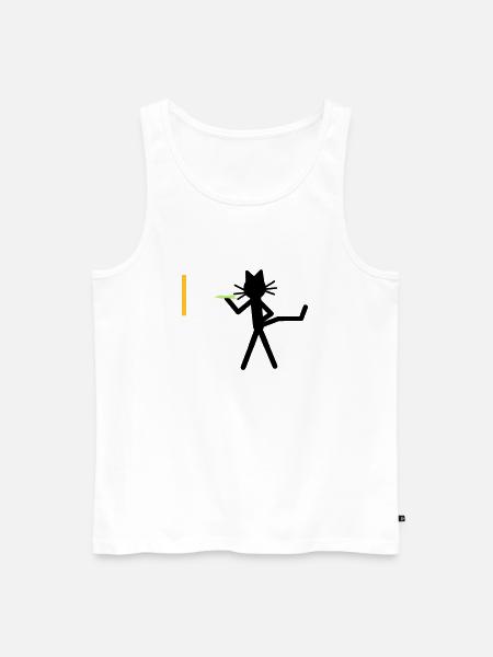 Katze Kittycat dartet - Männer Premium Bio Tank Top - Weiß