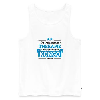 Nur in den Kongo - Männer Premium Bio Tank Top - Weiß - Vorne - Michal (187cm)