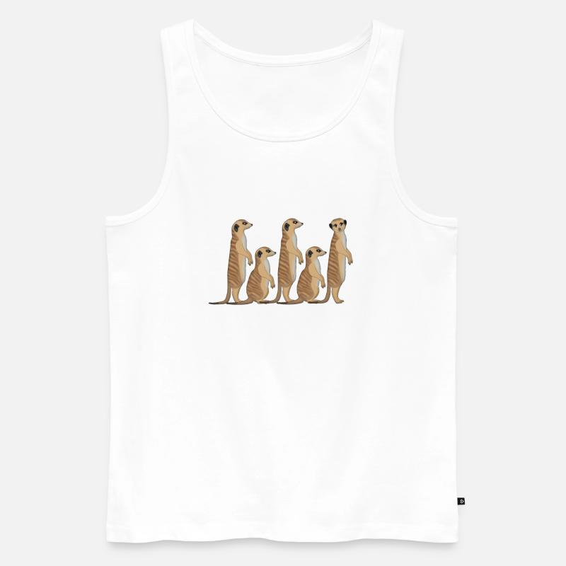 Erdmännchen Reihe - Männer Premium Bio Tank Top - Weiß