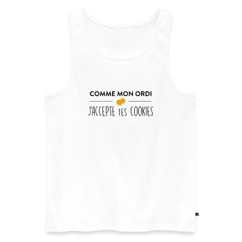 Comme mon ordi j'accepte les cookies - Débardeur bio Premium Homme - blanc - Devant - Michal (187cm)