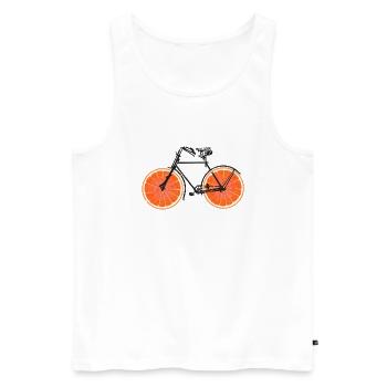 Fahrrad Orangen Früchte Velo Fahrräder Urbanbike - Männer Premium Bio Tank Top - Weiß - Vorne - Michal (187cm)