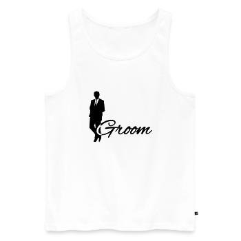 Groom - Männer Premium Bio Tank Top - Weiß - Vorne - Michal (187cm)