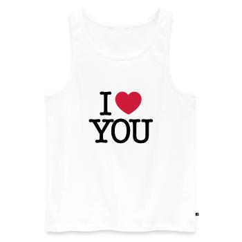 ich hab dich lieb - Männer Premium Bio Tank Top - Weiß - Vorne - AI Model Male 178 light (178cm)