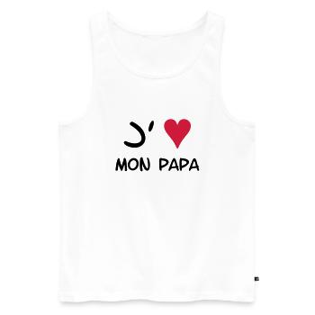 J'aime mon papa! - Men's Premium Organic Tank Top - white - Front - AI Model Male 178 light (178cm)