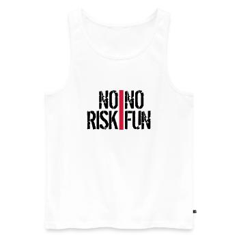 bars stripes spontaneous font no risk no fun spr - Men's Premium Organic Tank Top - white - Front - AI Model Male 178 light (178cm)