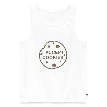 Lustiges Cookie Shirt - Männer Premium Bio Tank Top - Weiß - Vorne - Michal (187cm)