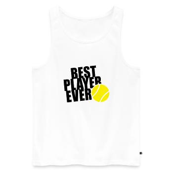 BEST TENNIS PLAYER EVER 2C - Men's Premium Organic Tank Top - white - Front - AI Model Male 178 light (178cm)