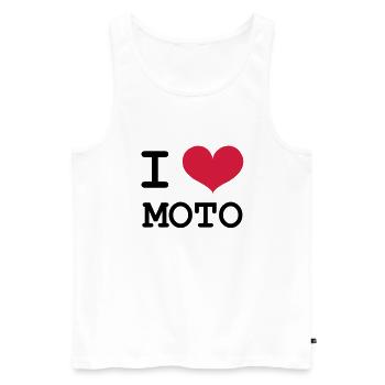 Ich liebe Motorräder! - Männer Premium Bio Tank Top - Weiß - Vorne - AI Model Male 178 light (178cm)