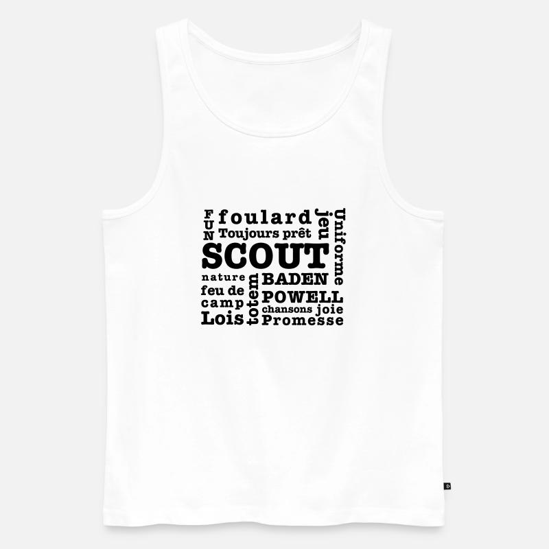 Scout Wörter - Männer Premium Bio Tank Top - Weiß
