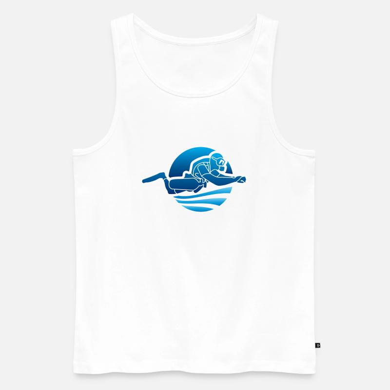 Sidemount-Forum Logo blau - Männer Premium Bio Tank Top - Weiß