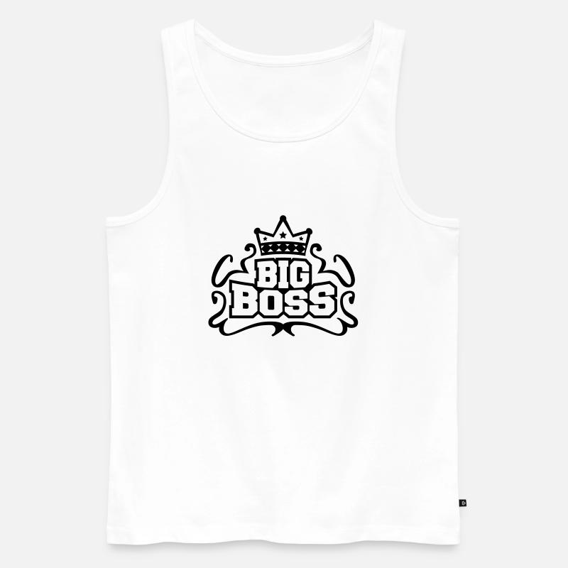 big_boss_design_p1 - Männer Premium Bio Tank Top - Weiß