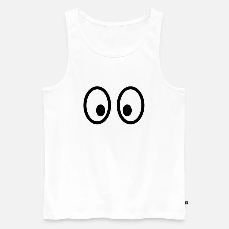 Comic Augen - Männer Premium Bio Tank Top - Weiß