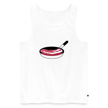pan fry bacon ham meat delicious hung - Men's Premium Organic Tank Top - white - Front - Michal (187cm)