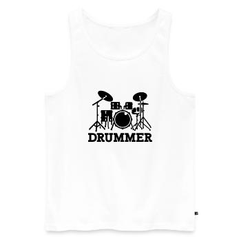 Drummer - Débardeur bio Premium Homme - blanc - Devant - Michal (187cm)