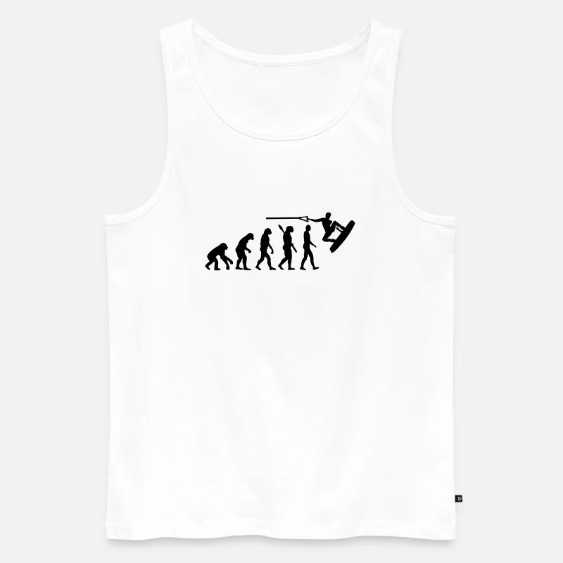 Evolution Wakeboard - Men's Premium Organic Tank Top - white