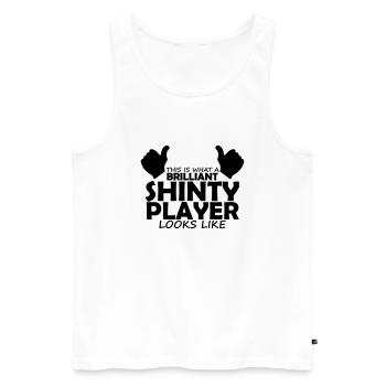 brilliant shinty player - Men's Premium Organic Tank Top - white - Front - Michal (187cm)