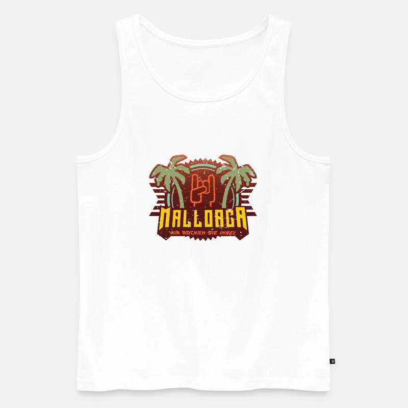 Mallorca rocken 02 - Männer Premium Bio Tank Top - Weiß