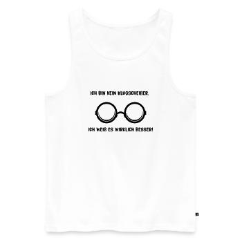 klugscheisser - Männer Premium Bio Tank Top - Weiß - Vorne - Michal (187cm)